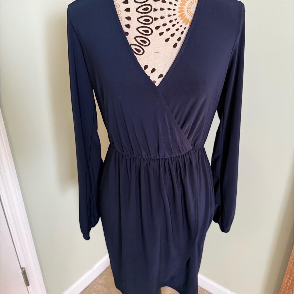Forever 21 Deep Blue Long Sleeve Dress Size Medium